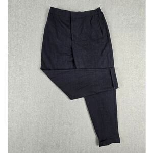 COS Pants Mens Size 30R Navy Blue Wool Blend Drawstring Cuffed Hem